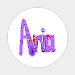 Aria popular girls first name. Personalized personalised customised name Aria Magnet